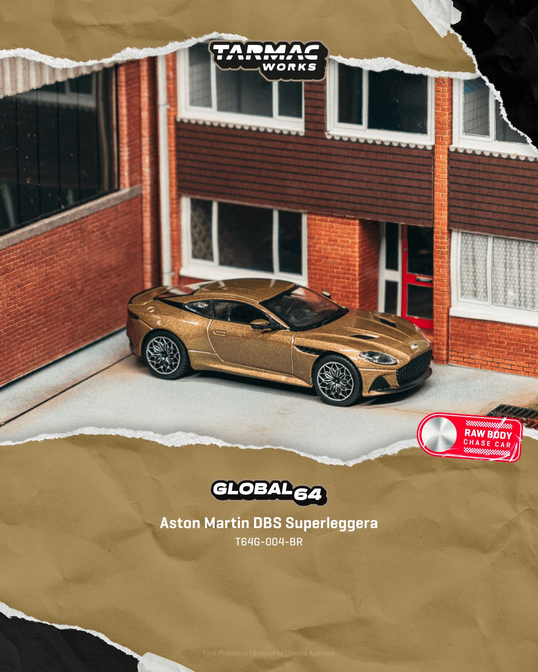 [TARMAC WORKS] 1:64 Aston Martin DBS Superleggera Brown Metallic - Toy Space Diecast Online Store Singapore