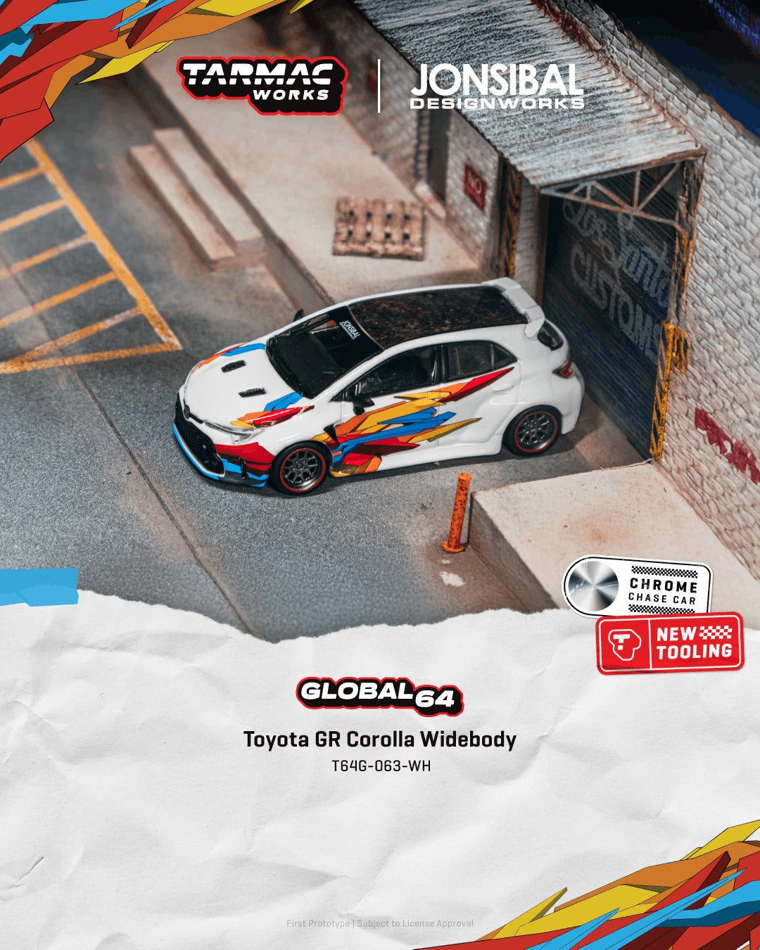 [TARMAC WORKS] 1:64 Toyota GR Corolla Widebody White - Toy Space Diecast Online Store Singapore