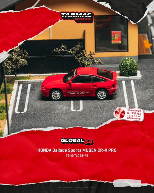 [TARMAC WORKS] 1:64 Honda Ballade Sports Mugen CR-X Pro Red - Toy Space Diecast Online Store Singapore