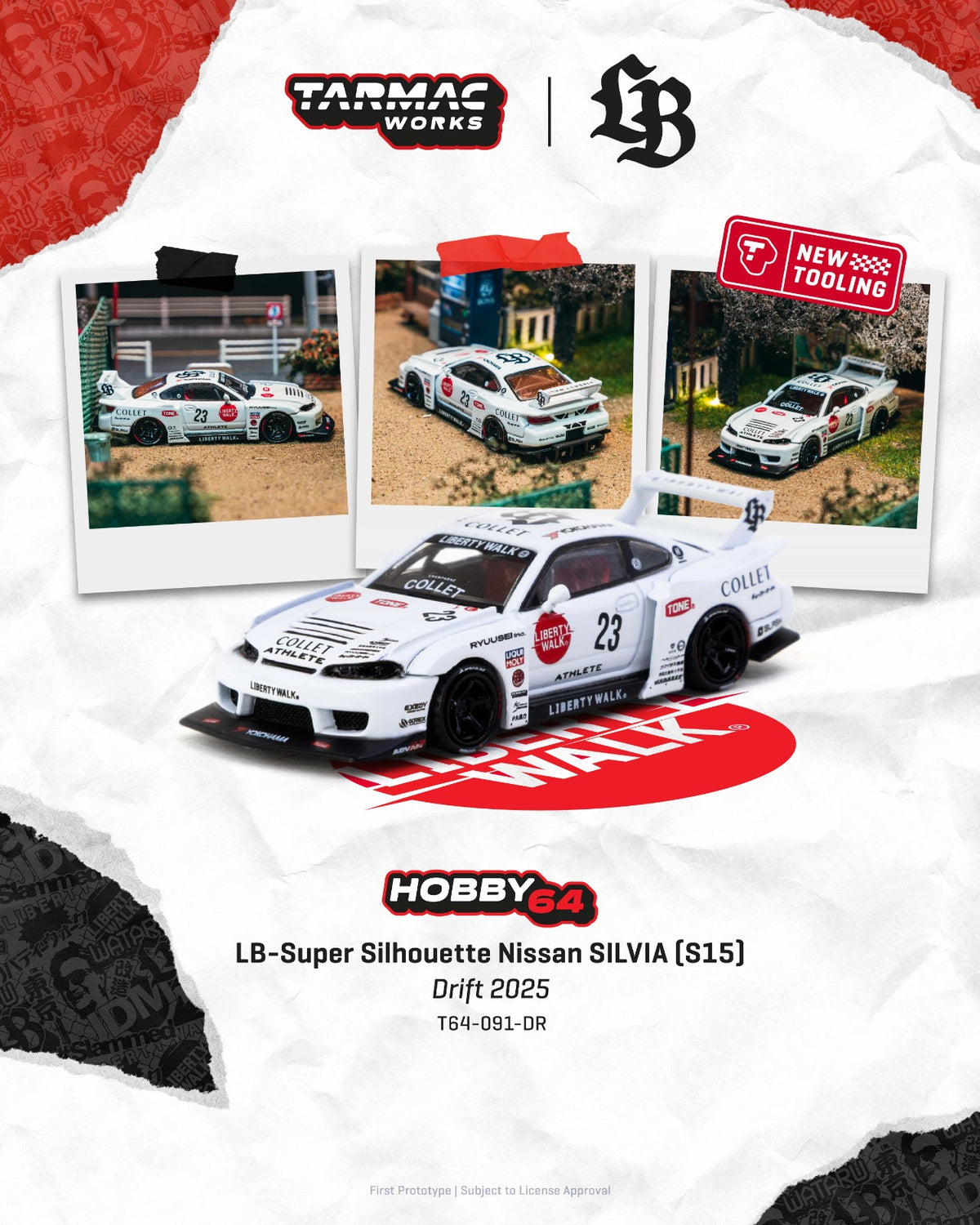 [TARMAC WORKS] 1:64 LB-Super Silhouette Nissan Silvia (S15) Drift 2025