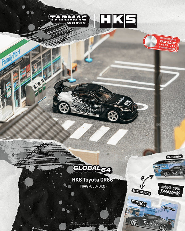 [TARMAC WORKS] 1:64 HKS Toyota GR86 Black