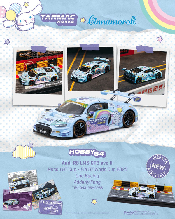 [TARMAC WORKS] 1:64 Audi R8 LMS GT3 Evo II Macau GT Cup - FIA GT World Cup 2025 Uno Racing Adderly Fong