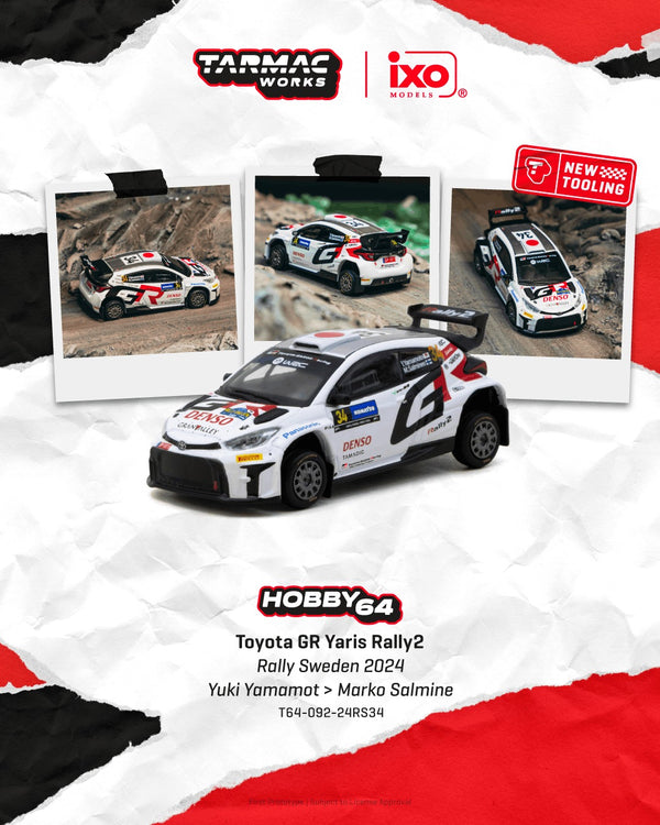 [TARMAC WORKS] 1:64 Toyota GR Yaris Rally2 Rally Sweden 2024 Yuki Yamamoto / Marko Salminen
