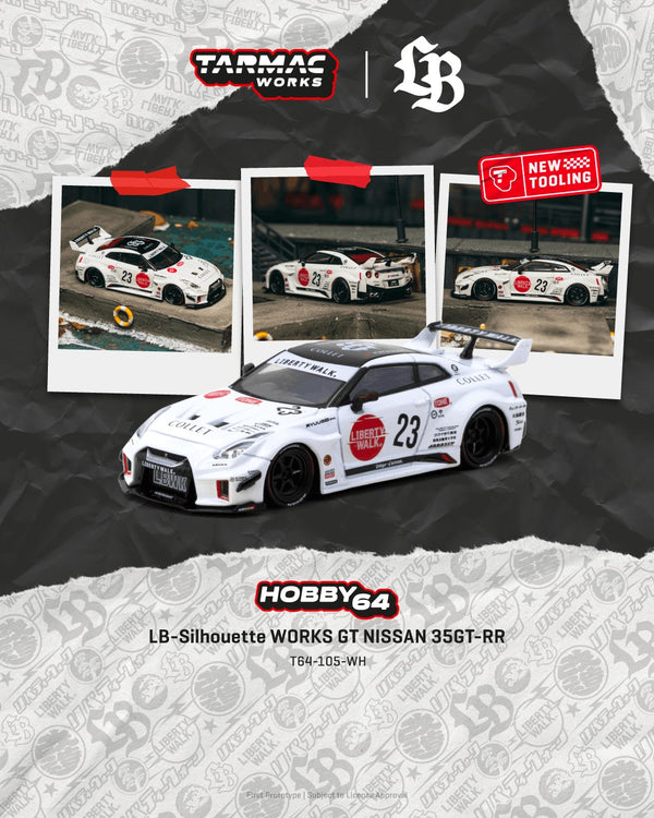 [TARMAC WORKS] 1:64 LB-Silhouette Works GT Nissan 35GT-RR White