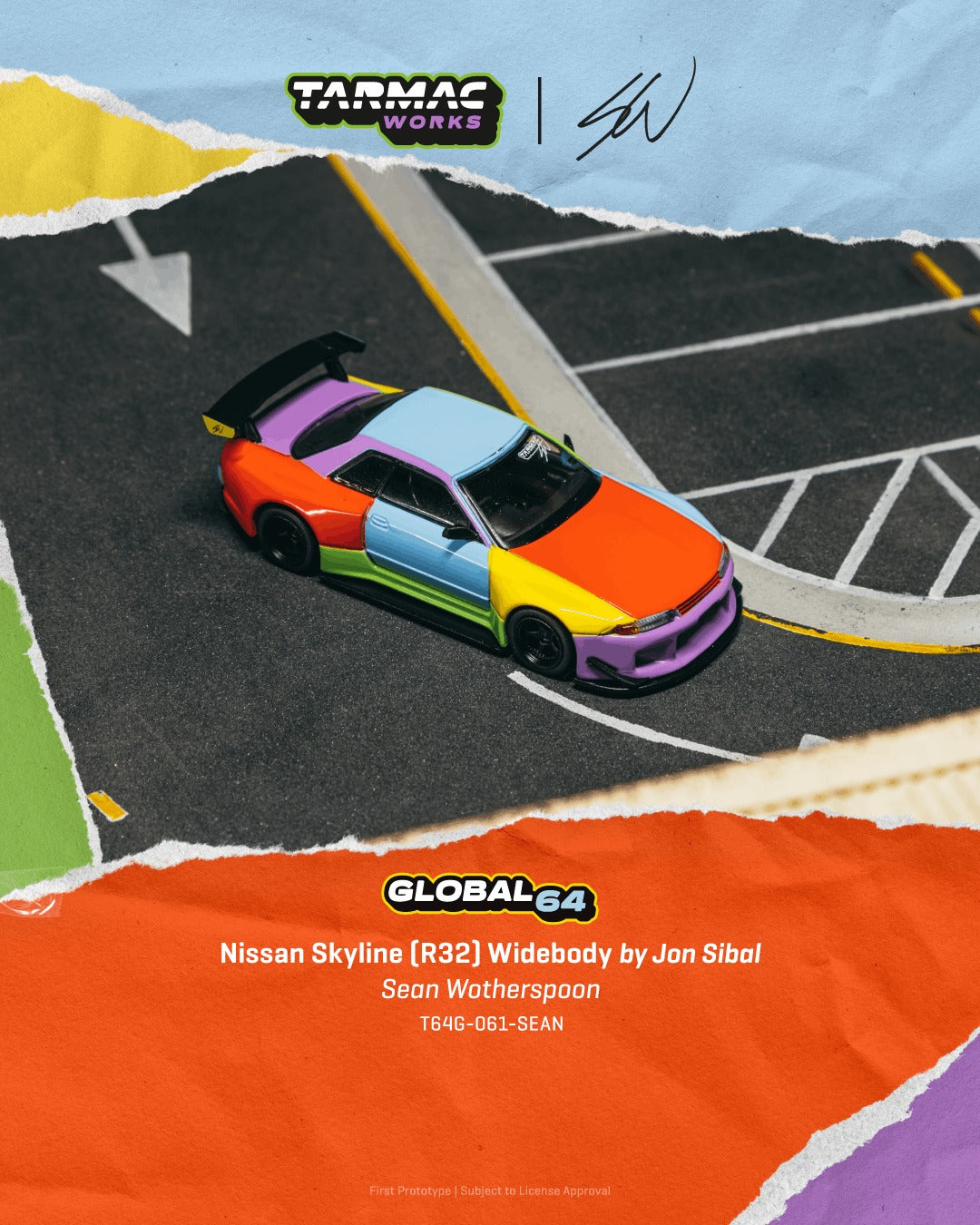[TARMAC WORKS] 1:64 Nissan Skyline (R32) Widebody Sean Wotherspoon - Toy Space Diecast Online Store Singapore