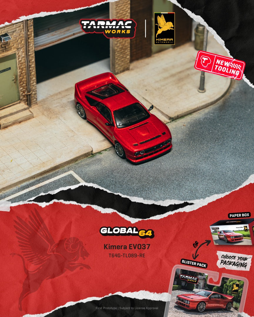 [TARMAC WORKS] 1:64 Kimera EVO37 Red - Toy Space Diecast Online Store Singapore