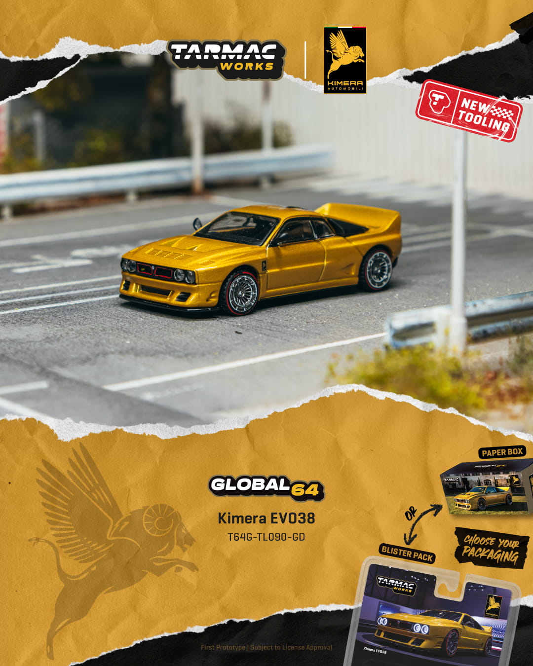 [TARMAC WORKS] 1:64 Kimera EVO38 Gold