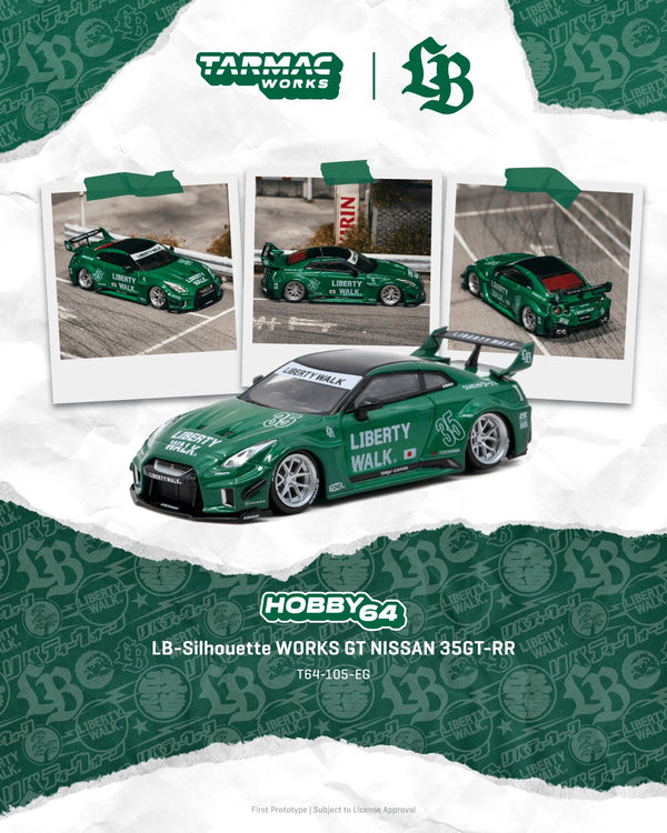 [TARMAC WORKS] 1:64 LB-Silhouette Works GT Nissan 35GT-RR Emerald Green