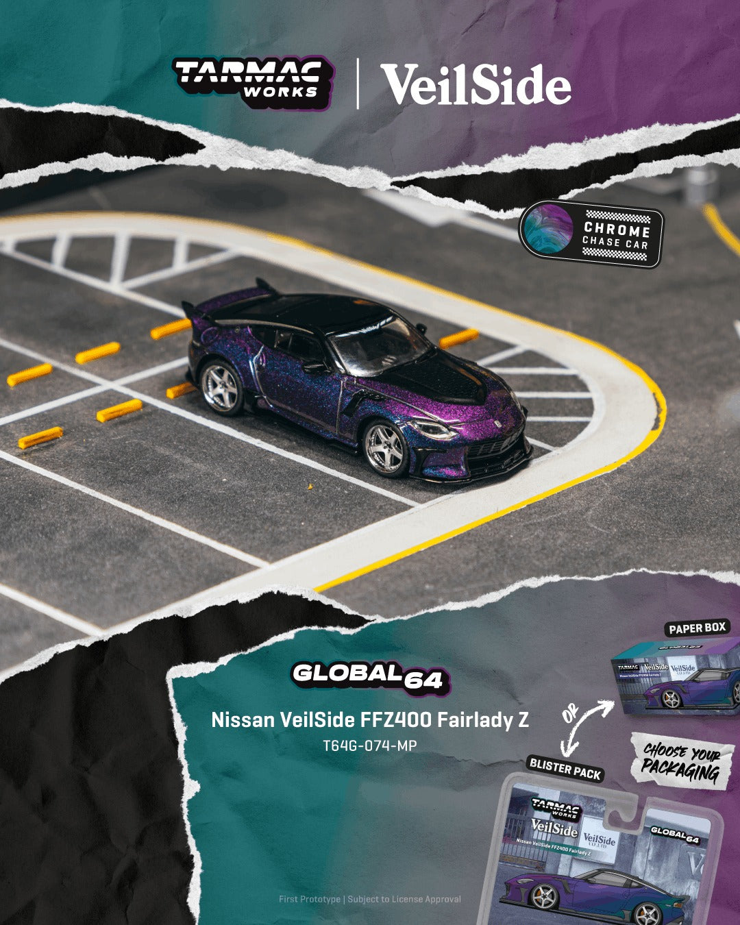 [TARMAC WORKS] 1:64 Nissan VeilSide FFZ400 Fairlady Z Chameleon Purple