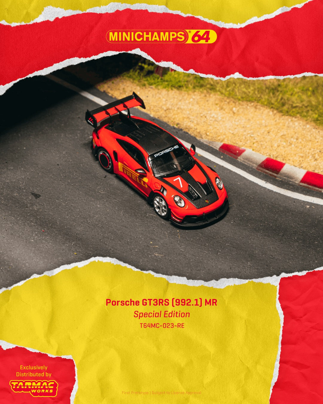 [TARMAC WORKS x MINICHAMPS] 1:64 Porsche GT3RS (992.1) MR Red