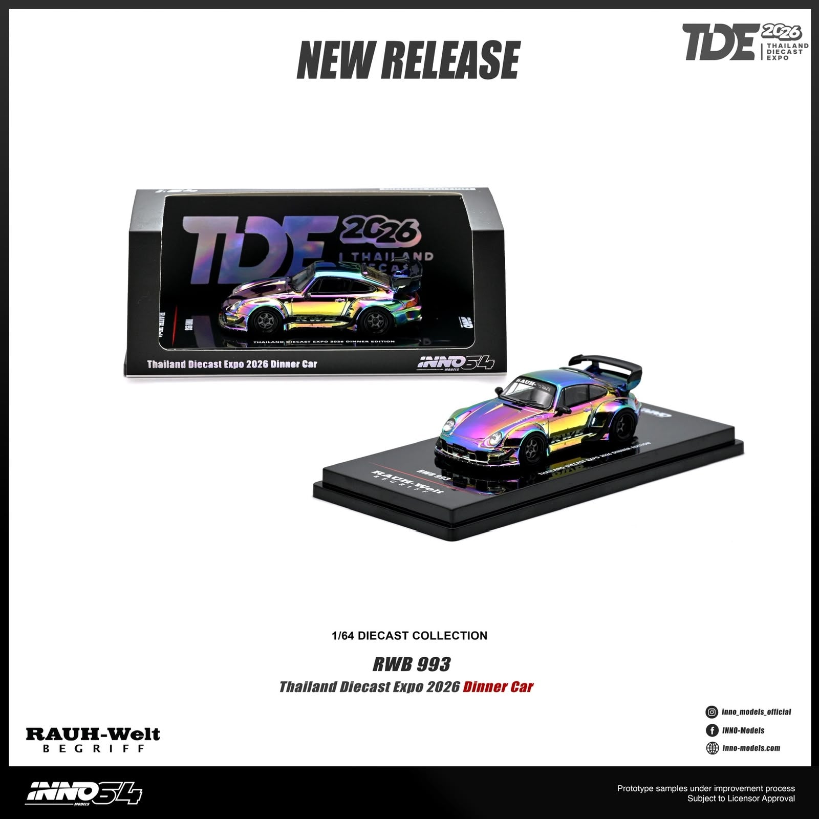 [POP RACE x INNO64] 1:64 Dinner Car Set [Thailand Diecast Expo 2026 Event Edition]
