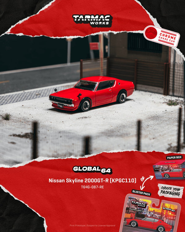 [TARMAC WORKS] 1:64 Nissan Skyline 2000GT-R (KPGC110) Red