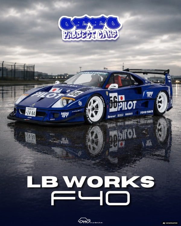 [OTTOMOBILE] 1:18 LB-Works F40 Metallic Blue 2024 [OT1408]