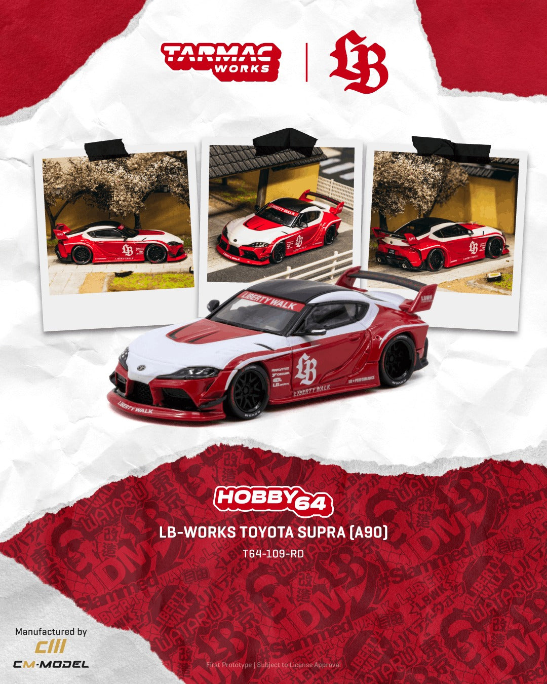 [TARMAC WORKS] 1:64 LB-Works Toyota Supra (A90) Red