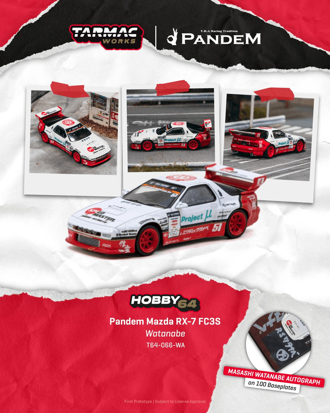 [TARMAC WORKS] 1:64 Pandem Mazda RX-7 FC3S Watanabe