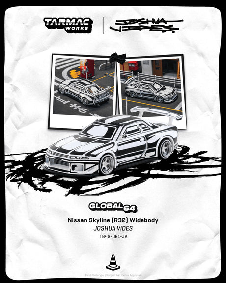 [TARMAC WORKS] 1:64 Nissan Skyline (R32) Widebody - Designed by Joshua Vides - Toy Space Diecast Online Store Singapore