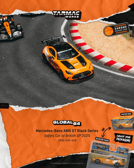 [TARMAC WORKS] 1:64 Mercedes-Benz AMG GT Black Series Safety Car of British GP 2025 - Toy Space Diecast Online Store Singapore