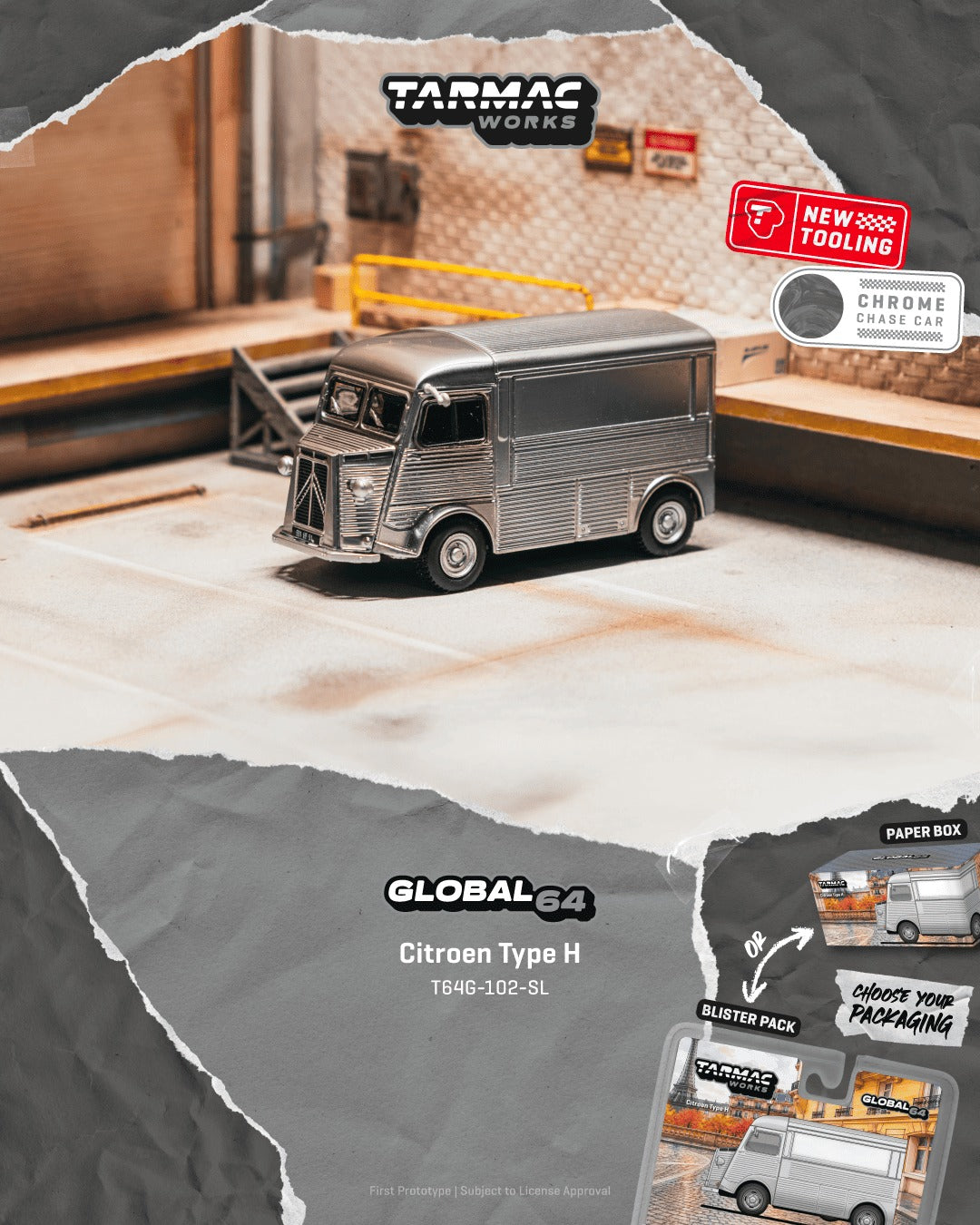 [TARMAC WORKS] 1:64 Citroen Type H Silver