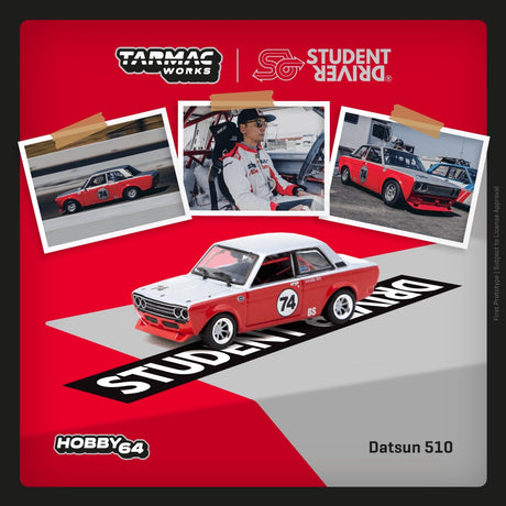 [TARMAC WORKS] 1:64 Datsun 510 Trans-Am B-Sedan 2.5 Challenge 2023 Daniel Wu - HOBBY64 - Toy Space Diecast Online Store Singapore