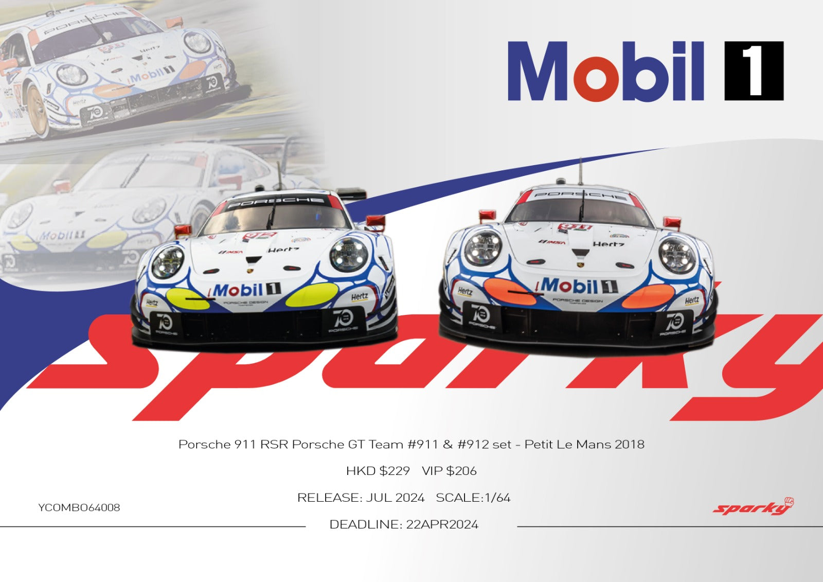 [SPARKY] 1/64 Porsche 911 RSR Porsche GT Team - Petit Le Mans 2018