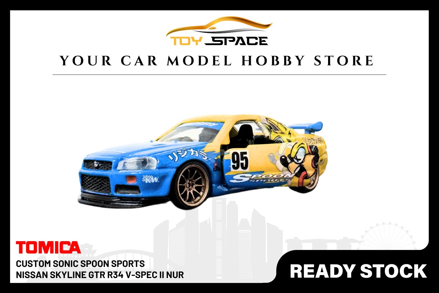 Custom 1:64 Nissan Skyline GTR V-Spec Nur (R34) Sonic Spoon Sports