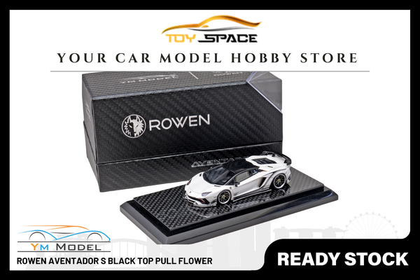 [YM MODEL] 1:64 Rowen Aventador S Black Top Pull Flower