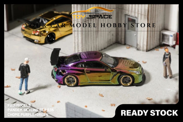 [FUJI] 1/64 PANDEM Skyline GTR R35 - Chome Purple/Green (Limited 599 pcs)