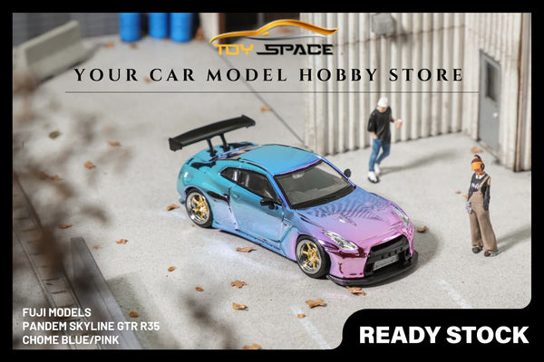 [FUJI] 1/64 PANDEM Skyline GTR R35 - Chome Blue/Pink(Limited 599 pcs)