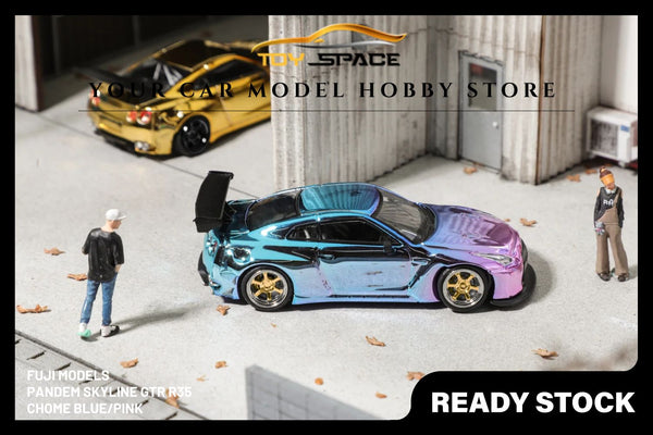 [FUJI] 1/64 PANDEM Skyline GTR R35 - Chome Blue/Pink(Limited 599 pcs)