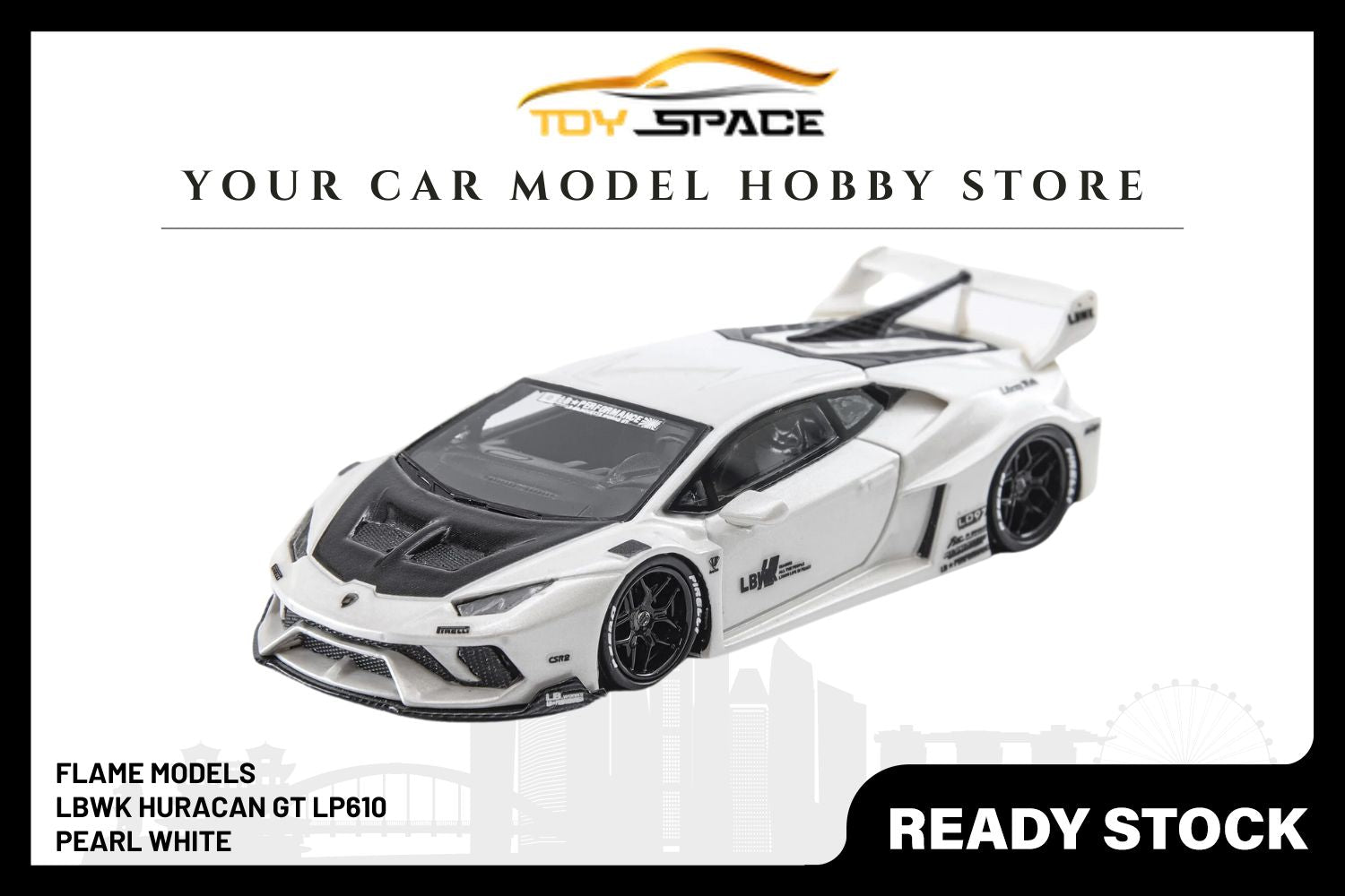 [FLAME] 1/64 LBWK Huracan GT LP610 Pearl White