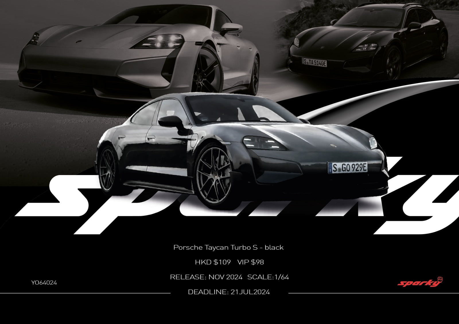 [SPARKY] 1/64 Porsche Taycan Turbo S - Black