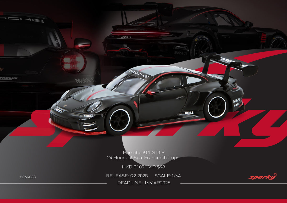 [SPARKY] 1:64 Porsche 911 GT3 R 24 Hours of Spa-Francorchamps - Toy Space Diecast Online Store Singapore