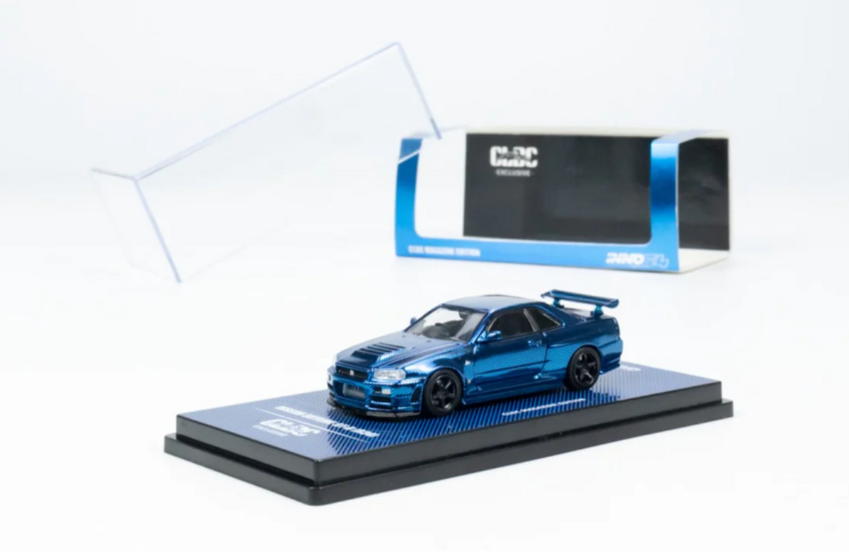 [INNO64] Nissan Skyline GTR R34 Carbon Blue Chrome