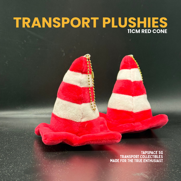 11cm Red Traffic Cone Keychain Plushie