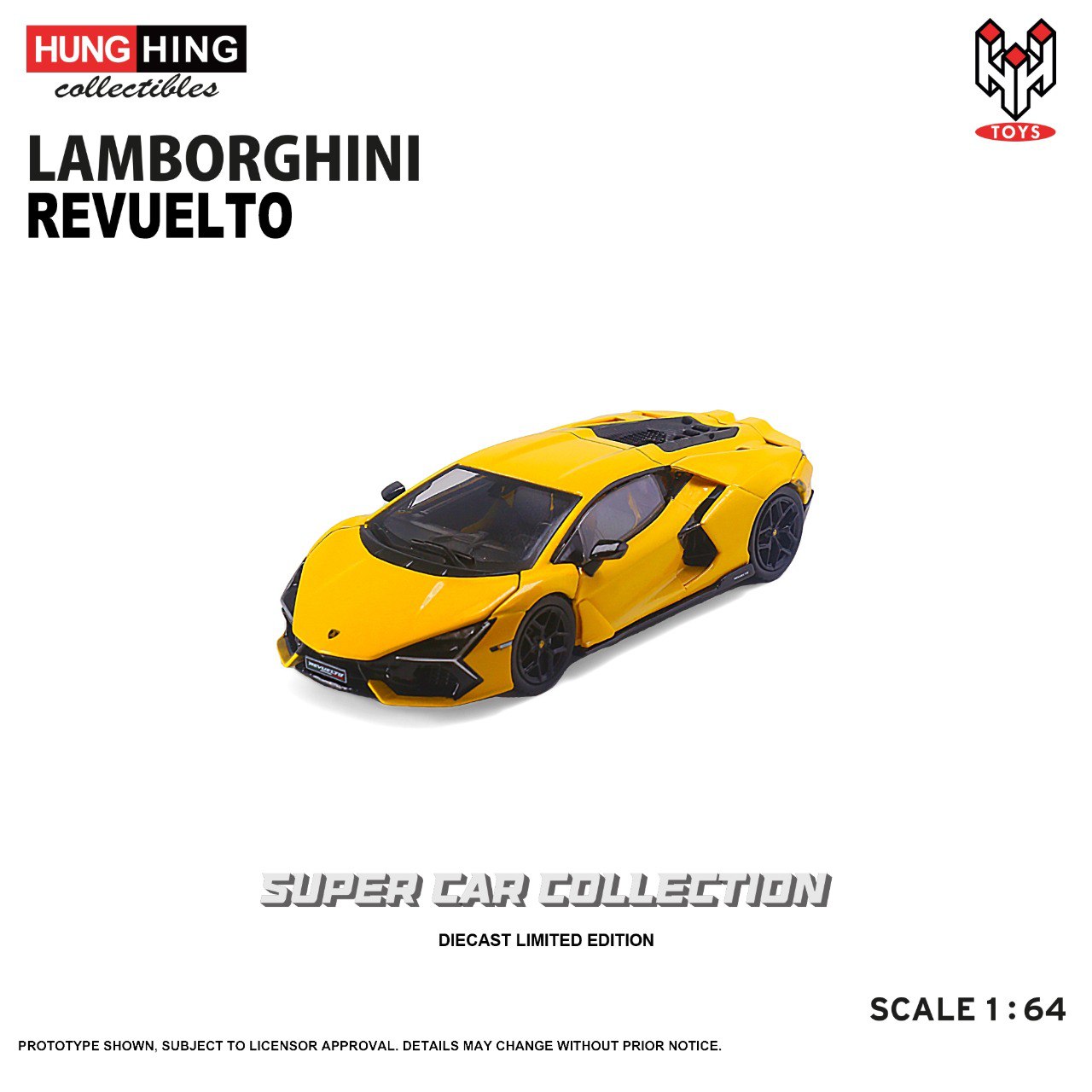 [HUNGHING] 1:64 Lamborghini Revuelto LB744 V12 PHEV Yellow