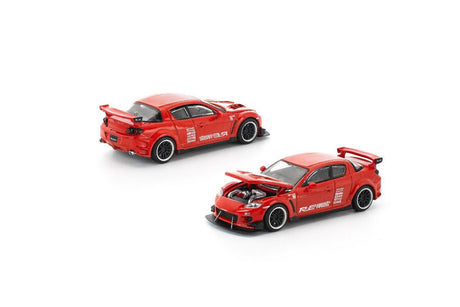 [POP RACE] 1:64 Mazda RX-8 RE-Amemiya Red - Toy Space Diecast Online Store Singapore