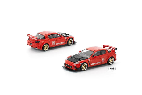 [POP RACE] 1:64 Mazda RX-8 RE-Amemiya Red - Toy Space Diecast Online Store Singapore