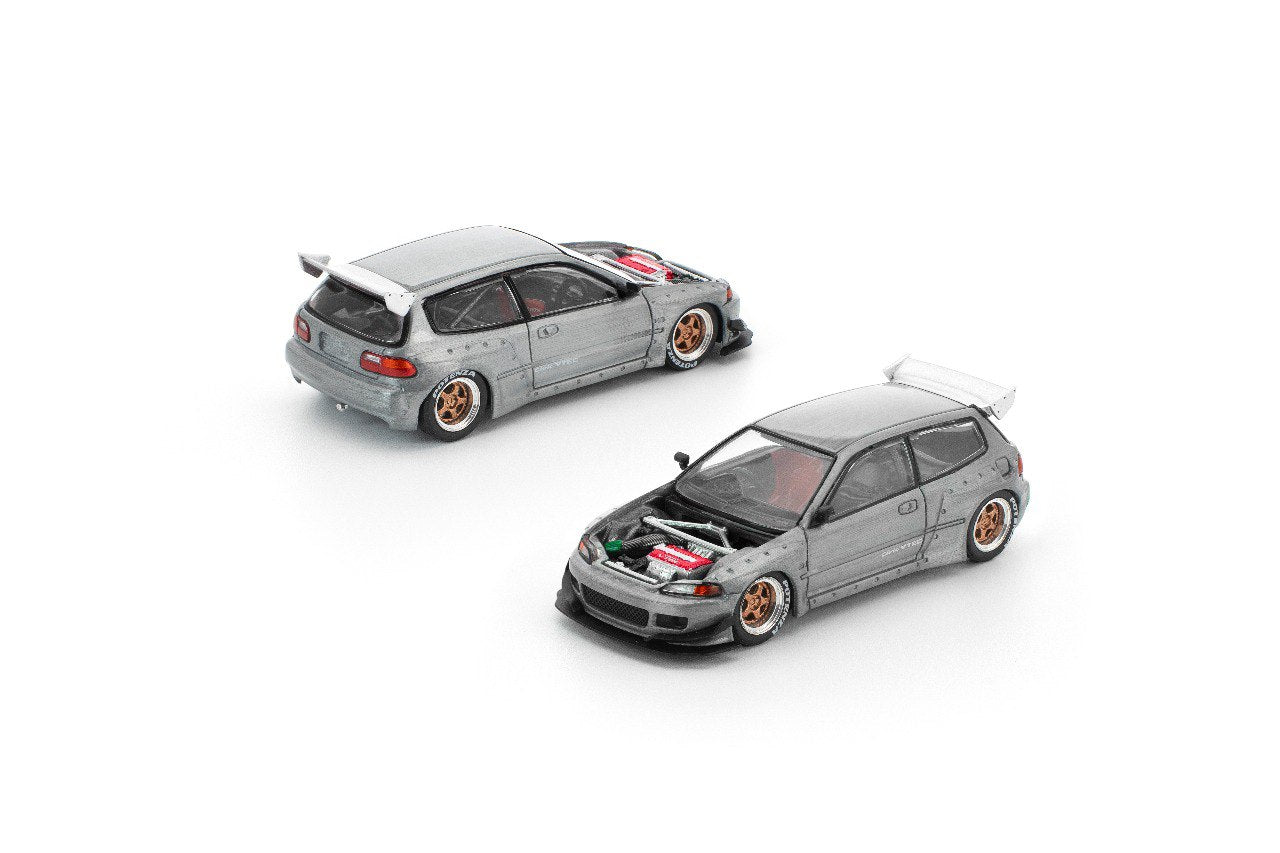 [POP RACE] 1:64 Pandem Civic EG6 Raw Metal