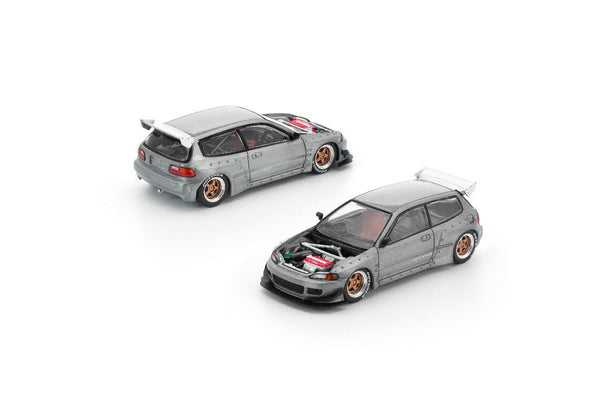 [POP RACE] 1:64 Pandem Civic EG6 Raw Metal