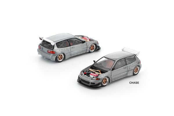 [POP RACE] 1:64 Pandem Civic EG6 Raw Metal
