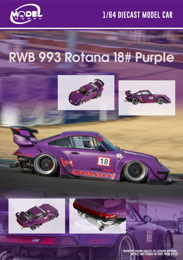 [MODEL MODEL] 1:64 RWB 993 Rotana GT Wing #18 Purple