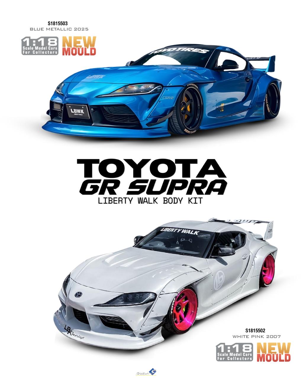 [SOLIDO] 1:18 Toyota GR Supra Liberty Walk Body Kit Blue Metallic 2025 - Toy Space Diecast Online Store Singapore