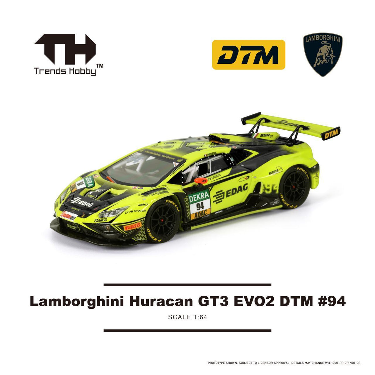 [TRENDS HOBBY] Lamborghini Huracan GT3 EVO2 DTM #94 - Toy Space Diecast Online Store Singapore