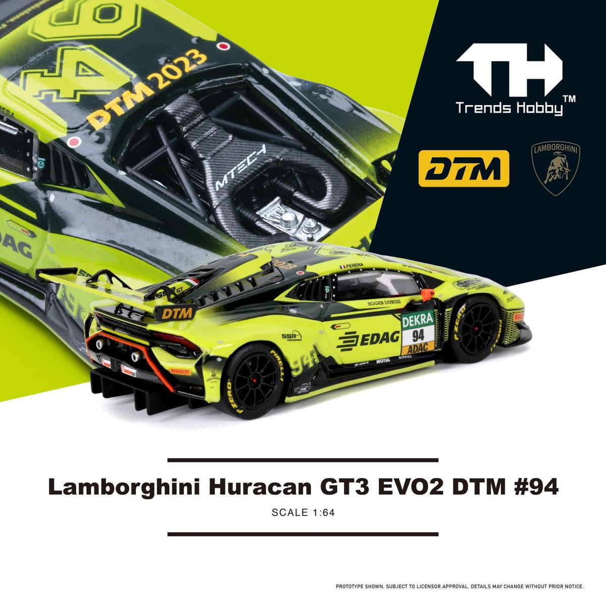 [TRENDS HOBBY] Lamborghini Huracan GT3 EVO2 DTM #94 - Toy Space Diecast Online Store Singapore
