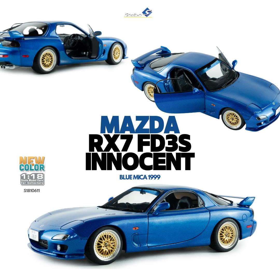 [SOLIDO] 1:18 Mazda RX7 FD3S Innocent Blue Mica 1999 - Toy Space Diecast Online Store Singapore