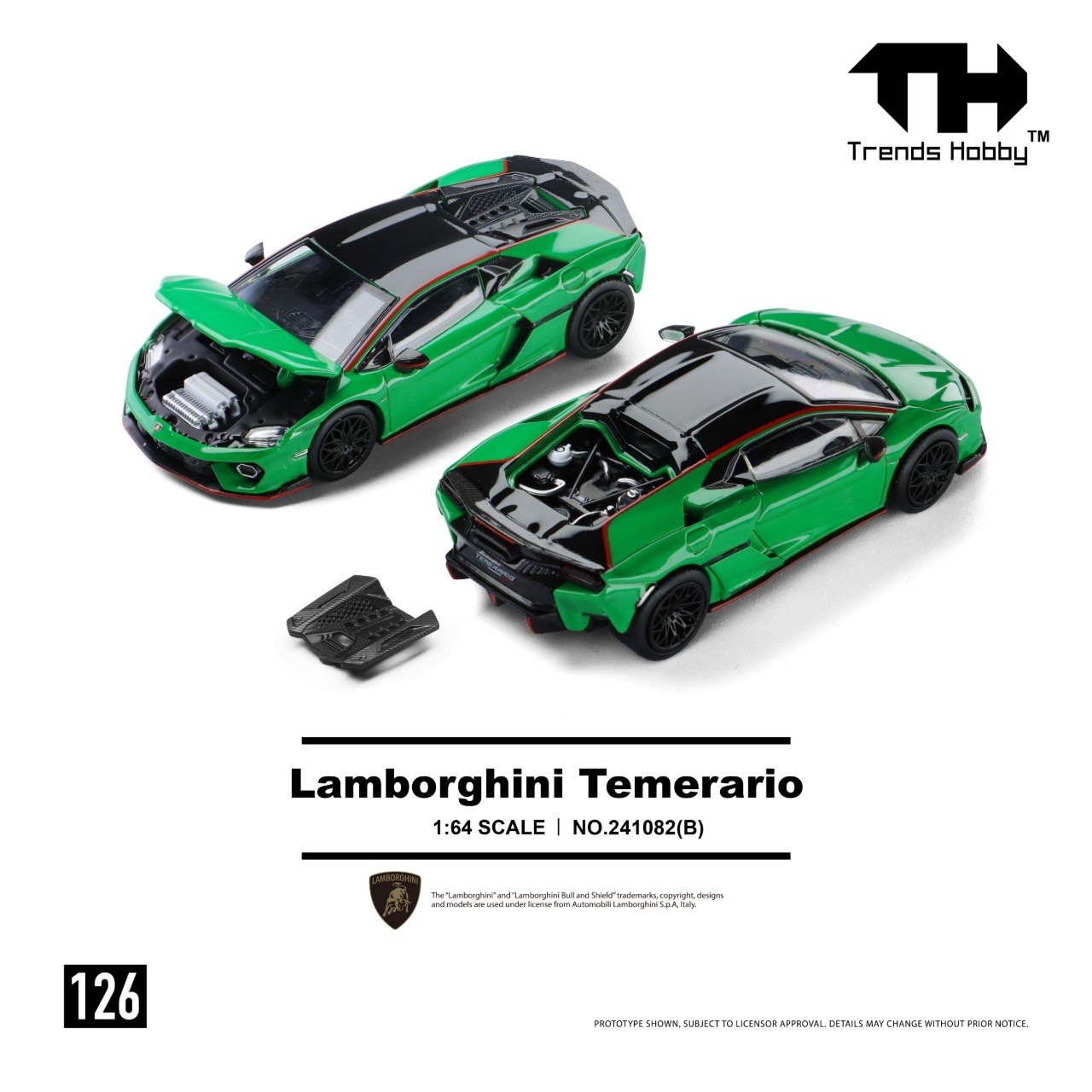 [TRENDS HOBBY] Lamborghini Temerario Green - Toy Space Diecast Online Store Singapore