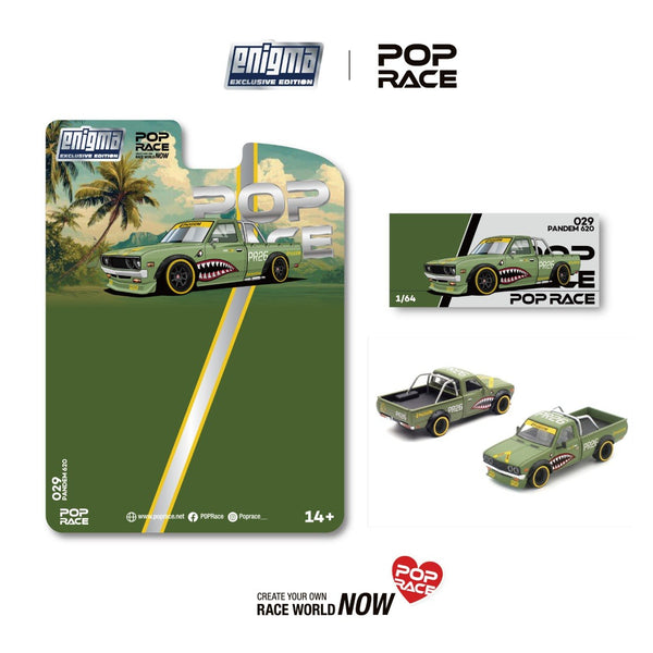 [POP RACE] 1:64 Pandem 620 Fighter Green - Blister Packaging - Toy Space Diecast Online Store Singapore