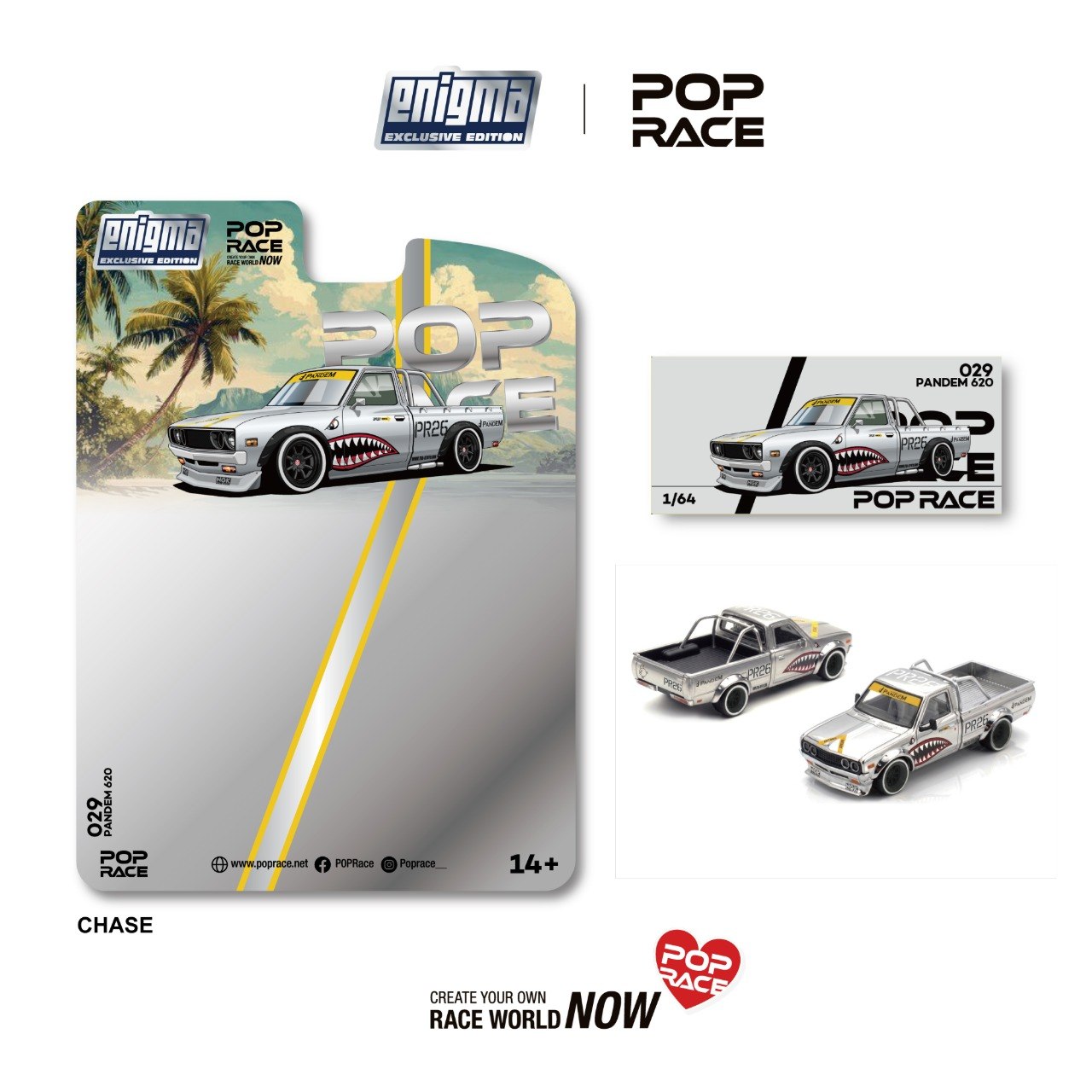 [POP RACE] 1:64 Pandem 620 Fighter Green - Blister Packaging - Toy Space Diecast Online Store Singapore