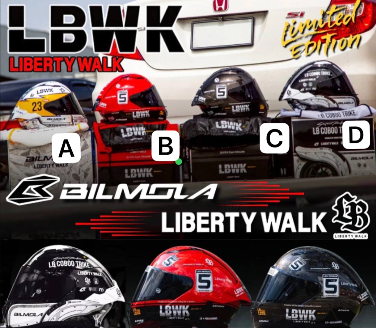[OFFICIAL LBWK X BILMOLA] 1:1 Helmet - Toy Space Diecast Online Store Singapore