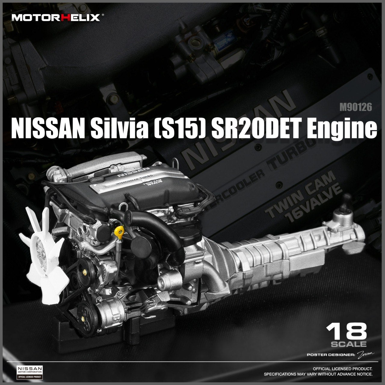 [MOTORHELIX] 1:18 Nissan Silvia (S15) SR20DET Engine